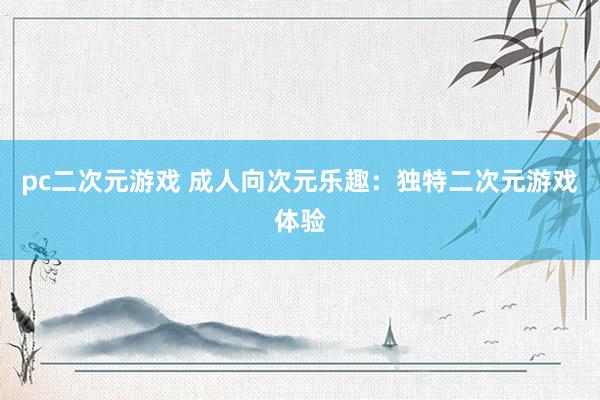 pc二次元游戏 成人向次元乐趣：独特二次元游戏体验