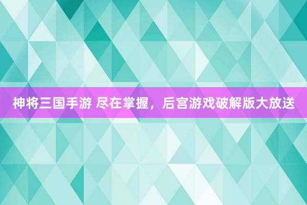 神将三国手游 尽在掌握，后宫游戏破解版大放送