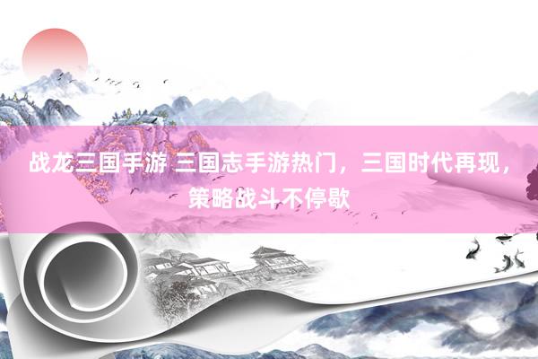 战龙三国手游 三国志手游热门，三国时代再现，策略战斗不停歇