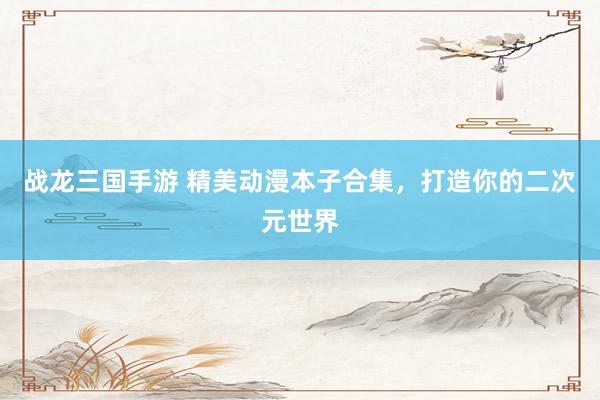 战龙三国手游 精美动漫本子合集，打造你的二次元世界