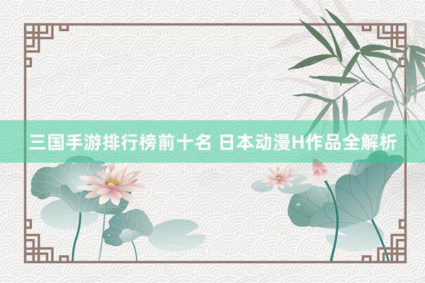 三国手游排行榜前十名 日本动漫H作品全解析