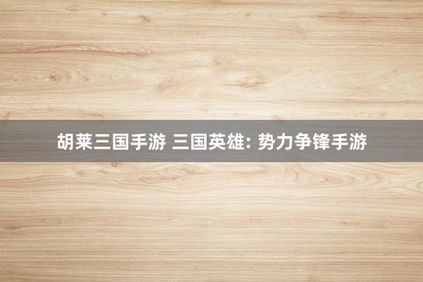 胡莱三国手游 三国英雄: 势力争锋手游