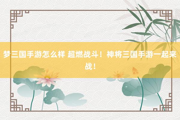 梦三国手游怎么样 超燃战斗！神将三国手游一起来战！