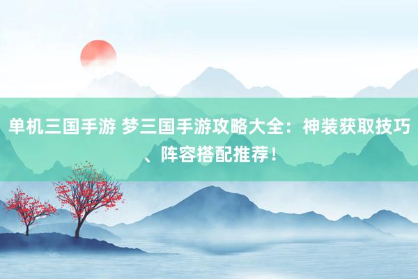 单机三国手游 梦三国手游攻略大全：神装获取技巧、阵容搭配推荐！