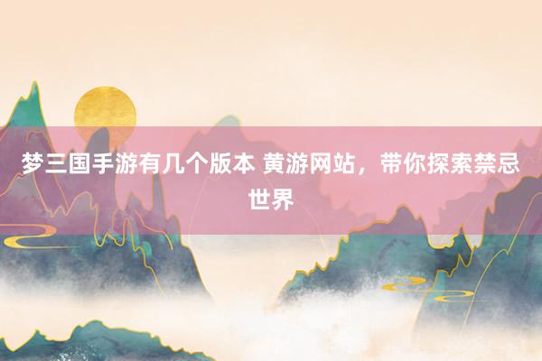 梦三国手游有几个版本 黄游网站，带你探索禁忌世界